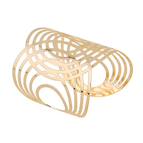 

Women's Cuff Bracelet Hollow Out U Shape Statement Alloy Bracelet Jewelry Gold For Festival