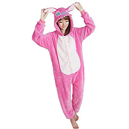 

Adults' Kigurumi Pajamas Dog Onesie Pajamas Flannel Fabric Pink Cosplay For Men and Women Animal Sleepwear Cartoon Festival / Holiday Costumes
