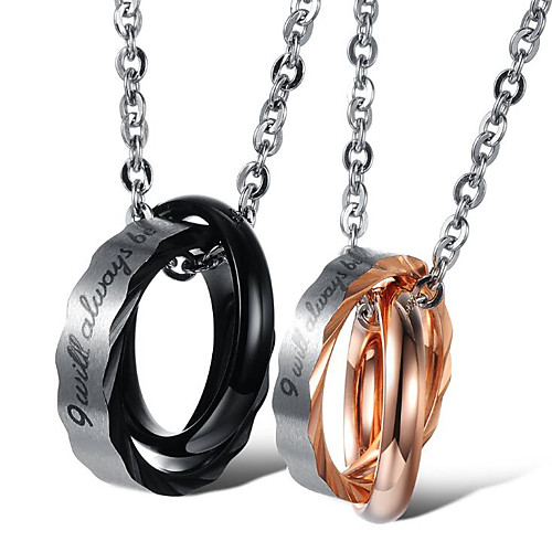 

Women's Men's Pendant Necklace Classic Blessed Fashion Titanium Steel Rose Gold Black 50 cm Necklace Jewelry 1pc For Daily Promise
