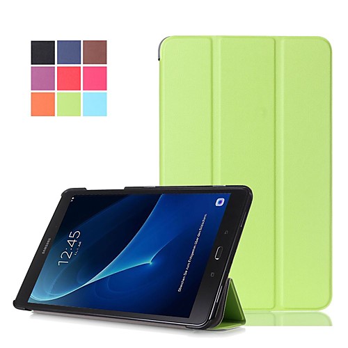 

Phone Case For Samsung Galaxy Full Body Case Tab A 10.1 (2016) Shockproof Dustproof Auto Sleep / Wake Up Solid Colored Hard PU Leather