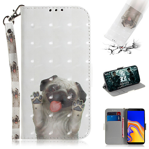 

Case For Samsung Galaxy J5 (2016) / Galaxy J4 Plus(2018) / Galaxy J6 Plus(2018) Wallet / Card Holder / with Stand Full Body Cases Animal / 3D Cartoon PU Leather