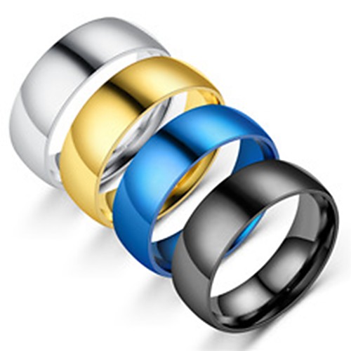 

Men's Band Ring Ring Tail Ring 1pc Black Gold Blue Stainless Steel Titanium Steel Circular Basic Fashion Party Gift Jewelry Cool Lovely