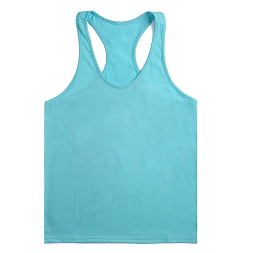 

Men's Tank Top Shirt Solid Colored Basic Sleeveless Daily Slim Tops Cotton Active Round Neck White Blue Yellow / Sports / Summer
