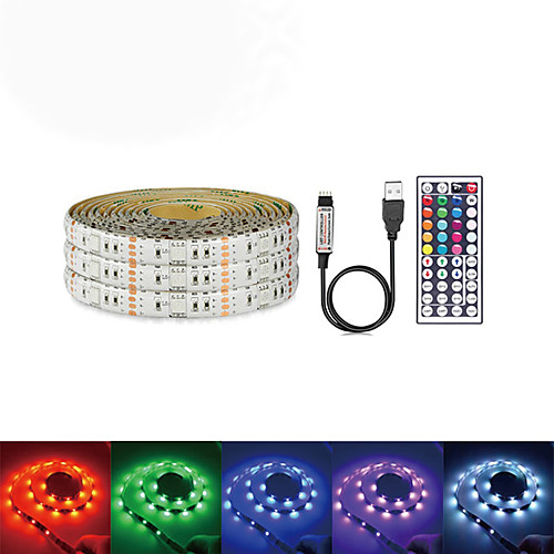 

Waterproof LED Light Strips USB DC 5V 5M 5050 RGB Tiktok Lights Tape TV Background Lighting DIY Home Decorative Lamp With 44Key Controller Set
