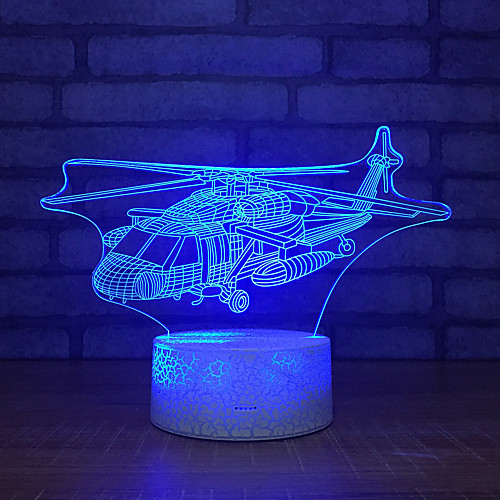 

BIRTHDAY GIFTS FOR BOYS 3D Illusion Night Light Desk Lamp 7 Color With Air Plane