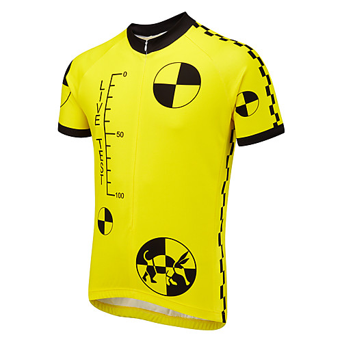 

21Grams Novelty Men's Short Sleeve Cycling Jersey - Yellow Bike Jersey Top Quick Dry Moisture Wicking Breathable Sports Summer Terylene Mountain Bike MTB Road Bike Cycling Clothing Apparel / Race Fit