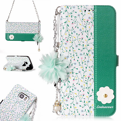 

Phone Case For Samsung Galaxy Full Body Case Leather Wallet Card S9 S9 Plus S8 Plus S8 S7 edge S7 S6 edge S6 S5 S10 Wallet Card Holder Shockproof Flower / Floral Soft PU Leather