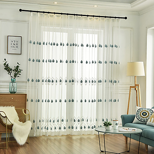 

Two Panel Children's Room Living Room Bedroom Dining Room Embroidered Curtain