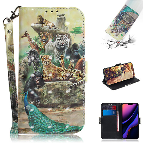 

Case For Apple iPhone XS / iPhone XR / iPhone XS Max Wallet / Card Holder / with Stand Full Body Cases Animal / 3D Cartoon PU Leather