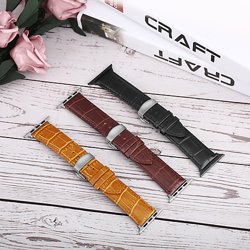

Watch Band for Apple Watch Series 5/4/3/2/1 Apple Butterfly Buckle Genuine Leather Wrist Strap