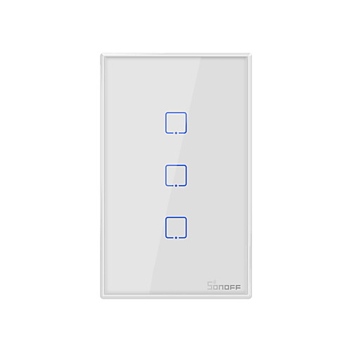 

SONOFF T0US3C-TX 100-240V TX Series WIFI Wall Switch Smart Wall Touch Light Switch For Smart Home Work With Alexa Google Home 3CH