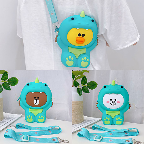 

Mobile Phone Bag Purse One Shoulder Diagonal Cross Headphone Storage Big Bag Cute Silicone Cartoon