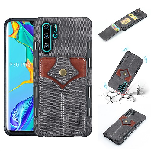 

Case For Huawei Huawei P30 / Huawei P30 Pro / Huawei P30 Lite Card Holder / Shockproof / Flip Back Cover Solid Colored TPU