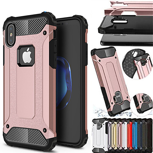 

Shockproof Cover Phone Case For Apple iPhone 12 Pro Max 11 Pro Max XS Max XR iPhone XS iPhone X Rubber Armor Hybrid PC Hard Cover For iPhone 7 Plus/8 Plus/SE2020 Silicone TPU Case