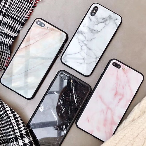 

Phone Case For Apple Back Cover iPhone XR iPhone XS iPhone XS Max iPhone X iPhone 8 Plus iPhone 8 iPhone 7 Plus iPhone 7 iPhone 6s Plus iPhone 6s Mirror Pattern Marble Hard Tempered Glass