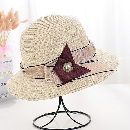 

Women's Basic Polyester Sun Hat-Solid Colored Brown White Beige