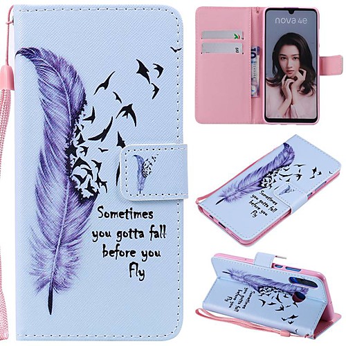

Case For Huawei Huawei P20 / Huawei P20 Pro / Huawei P20 lite Wallet / Card Holder / Shockproof Full Body Cases Feathers Hard PU Leather