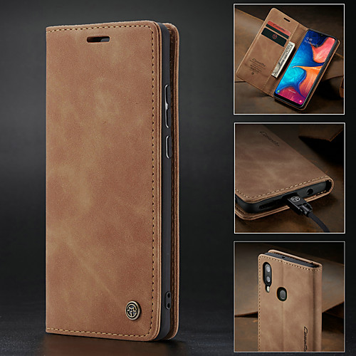

Caseme Case For Samsung Galaxy Galaxy A20e Wallet / Card Holder / Shockproof Full Body Cases Solid Colored Hard PU Leather / Ultra-thin