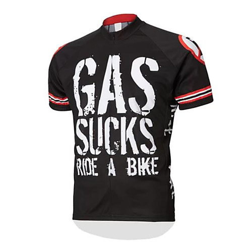

21Grams Novelty Men's Short Sleeve Cycling Jersey - Black Bike Jersey Top Quick Dry Moisture Wicking Breathable Sports Summer Terylene Mountain Bike MTB Road Bike Cycling Clothing Apparel / Race Fit