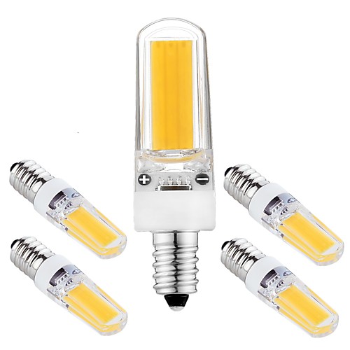 

5pcs E12 Base LED Bulbs Dimmable LED Bi-pin Lights 3W COB LED Light For Home Office Halls Chandelier AC110V Warm White White Natural White