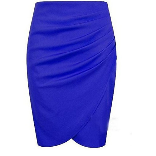 

Women's WorkWear Bodycon Skirts - Solid Colored Ruched / Knitting / Patchwork Orange Blue Black S M L / Slim