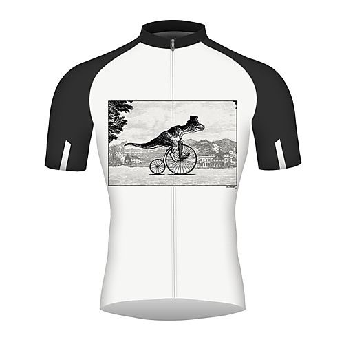 

21Grams Men's Short Sleeve Cycling Jersey Summer Spandex Polyester BlackWhite Bike Jersey Top Mountain Bike MTB Road Bike Cycling Quick Dry Breathable Reflective Strips Sports Clothing Apparel