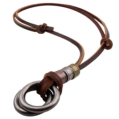 

Men's Necklace Rope Weave Vintage Leather Chrome Brown 78 cm Necklace Jewelry 1pc For Daily