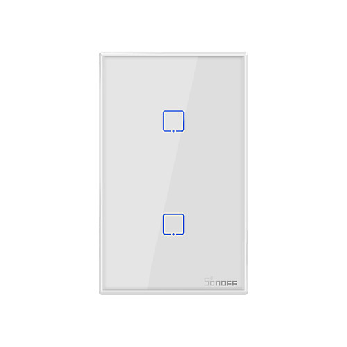 

SONOFF T0US2C-TX 100-240V TX Series WIFI Wall Switch Smart Wall Touch Light Switch For Smart Home Work With Alexa Google Home 2CH
