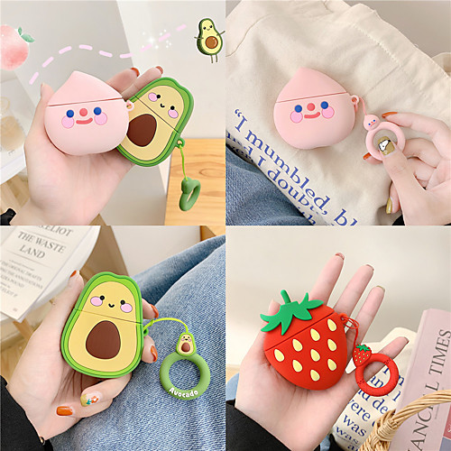 

AirPods Case Silicone Soft Solid Color Lovely Pattern Portable For AirPods1 AirPods2 (AirPods Charging Case Not Included)