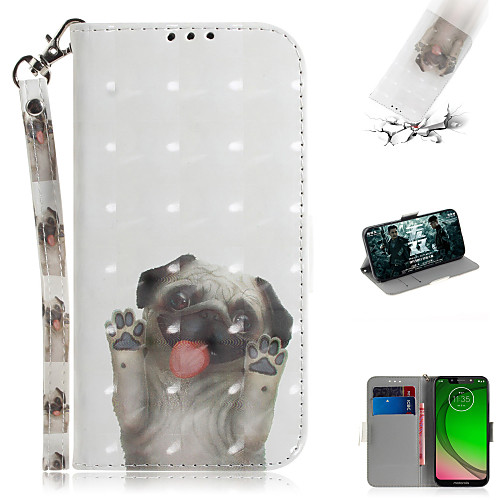 

Case For Motorola Moto G7 / Moto G7 Plus / Moto G7 Play Wallet / Card Holder / with Stand Full Body Cases Animal / 3D Cartoon PU Leather
