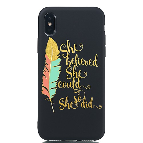 

Case For Apple iPhone 11 / iPhone 11 Pro / iPhone 11 Pro Max Shockproof / Frosted / Pattern Back Cover Word / Phrase / Feathers TPU