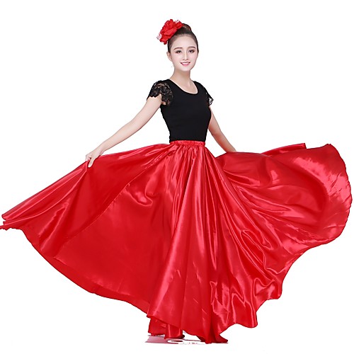 

Latin Dance Skirts Gore Women's Performance Natural Matte Satin
