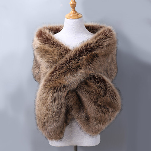 

Sleeveless Shawls Faux Fur / Acrylic Wedding / Party / Evening Women's Wrap With Jacquard