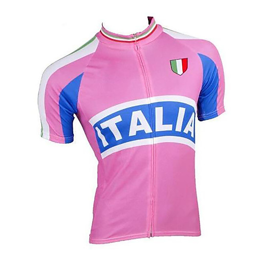 

21Grams Italy National Flag Women's Short Sleeve Cycling Jersey - Pink Bike Jersey Top Quick Dry Moisture Wicking Breathable Sports Summer Terylene Mountain Bike MTB Road Bike Cycling Clothing Apparel