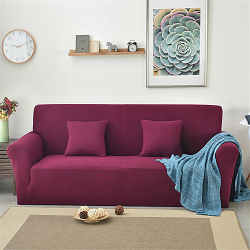 

Stretch Sofa Cover Slipcover Elastic Sectional Couch Armchair Loveseat 4 Or 3 Seater L Shape White Black Plain Solid Color Soft Durable