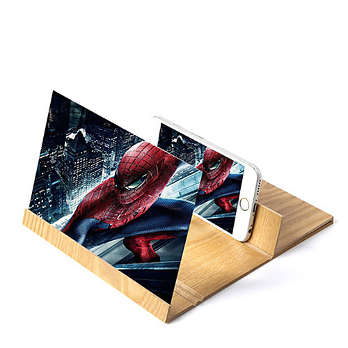 

12 inch Original wood grain mobile phone HD screen eye treasure video theater stand office family 3D amplifier
