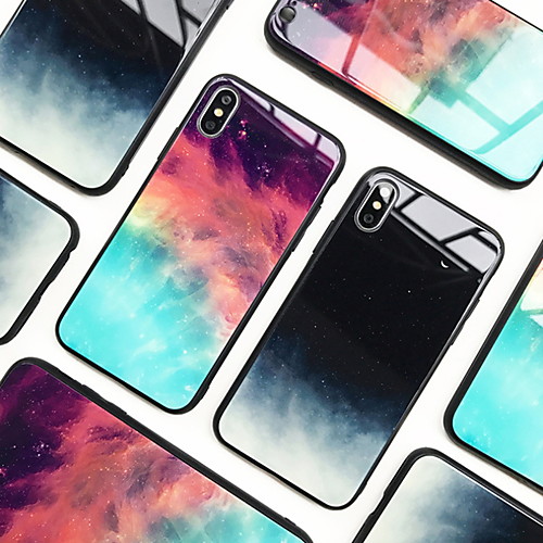 

Case For Apple iPhone XS / iPhone XR / iPhone XS Max Mirror Back Cover Color Gradient / sky Hard Tempered Glass