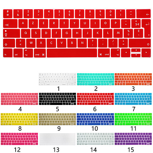 

European Version Of French Keyboard Film Apple Laptop Keyboard Protective Film For MacBook Air Pro Retina 11/12/13/15 Inch Solid Color Silicone