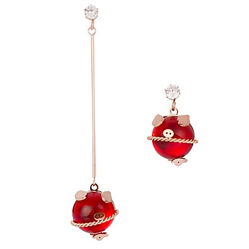 

Women's Drop Earrings Earrings Dangle Earrings Mismatched Pig Trendy Korean Fashion Cute Earrings Jewelry Red For Gift Daily Stage Holiday Work 1 Pair / Mismatch Earrings