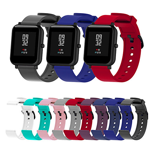 

Sport Solid color Silicone Wrist Watch Band for Xiaomi Huami Amazfit Bip Younth Watch