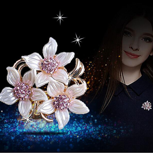 

Women's Brooches Flower Stylish Rhinestone Brooch Jewelry Golden For Daily