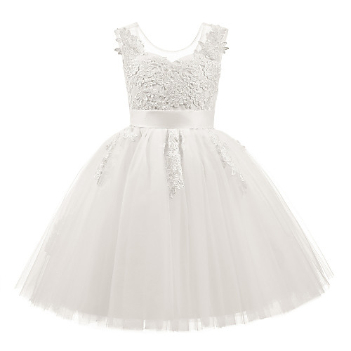 

Princess Short Length Flower Girl Dresses Christmas Taffeta Sleeveless Scoop Neck with Sash / Ribbon / First Communion