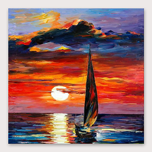 

Oil Painting Hand Painted Square Abstract Modern Stretched Canvas