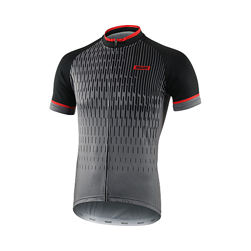 

Arsuxeo Men's Short Sleeve Cycling Jersey Summer Polyester Blue Dark Gray Stripes Bike Jersey Top Mountain Bike MTB Road Bike Cycling Quick Dry Moisture Wicking Breathable Sports Clothing Apparel
