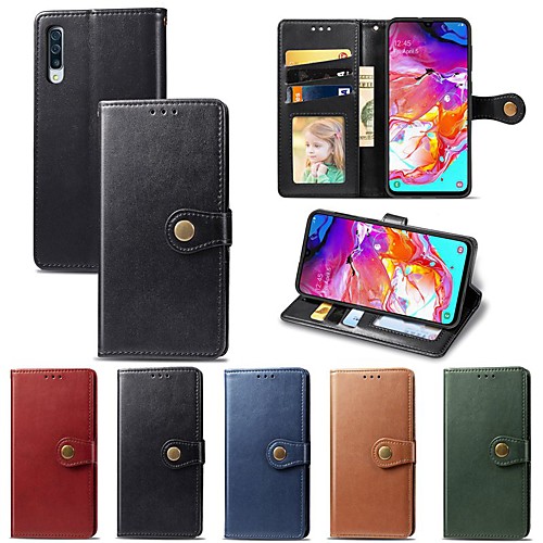 

Case For Samsung Galaxy Galaxy A10(2019) / Galaxy A30(2019) / Galaxy A50(2019) Wallet / Card Holder / Shockproof Full Body Cases Solid Colored Hard PU Leather