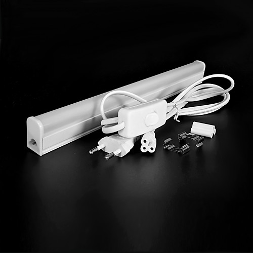 

ZDM 4PCS LED T5 Integrated Single Fixture 1FT 5W 550lm Linkable Utility Shop Light Ceiling and Under Cabinet Light Corded Electric with Built-in ON/Off Switch