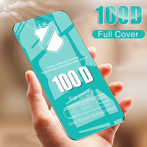 

100d tempered glass full cover on the for iphone 8 7 6 6s plus protective glass on for iphone x xr xs max screen protector film