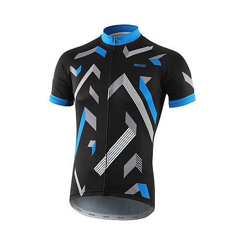 

Arsuxeo Men's Short Sleeve Cycling Jersey Summer Polyester Black Bike Jersey Top Mountain Bike MTB Road Bike Cycling Quick Dry Moisture Wicking Breathable Sports Clothing Apparel / Micro-elastic