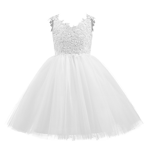 

Princess Short Length Flower Girl Dresses Wedding Taffeta Sleeveless V Neck with Bow(s) / First Communion