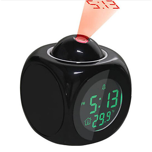 

LED Alarm clock Black Plastics AAA Batteries Powered Lighting Wake Up Clock / Multi-function